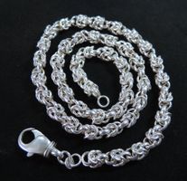 Handgefertigte Silber 925 Königskette Byzantiner Halskette