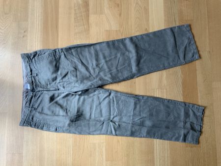 Maddison Herren Hose khaki Grösse 36/34 100% Bio Leinen