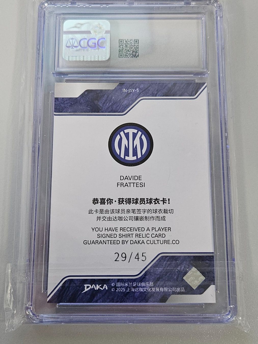 Carte collezionabili: 2024/25 DAKA Ineffable Jersey/45 MINT 9 D.Frattesi Inter – Usato da Arth venduto da Web_air1 1