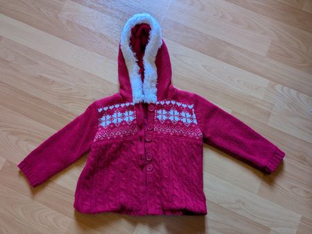 winter soft red jacket 12/18m