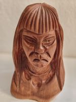 Holzfigur Kopf Skulptur handgeschnitzt 15 cm 587 Gramm