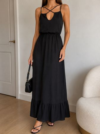 Maxi Dress Trendyol Black Size 40 New With Tags