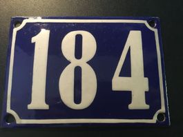 hausnummer 184 /antik/nummernschild