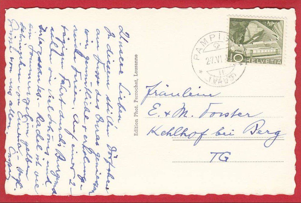 Cartoline postali: PAMPIGNY – Usato da Grüningen venduto da Kartenlaube 1