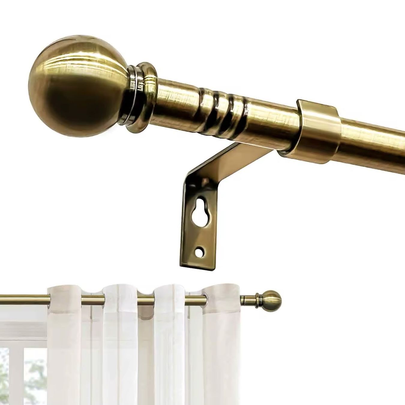 Wandhalterungen: 2 barres de rideaux 2.65m avec Fixations simple et double – Neu und originalverpackt aus Bottens von 2Lens