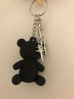 Schlüsselanhänger Teddybär Schwarz mit Sternen, Neu!