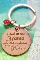 EDELSTAHL SCHLÜSSELANHÄNGER, FÜR MAMA, HERZ,STRASS NEU