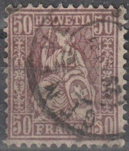 Alle Briefmarken: Sitzende Helvetia 50 Rp Kat. 220.- – Gebraucht aus Fislisbach von Zigzag12