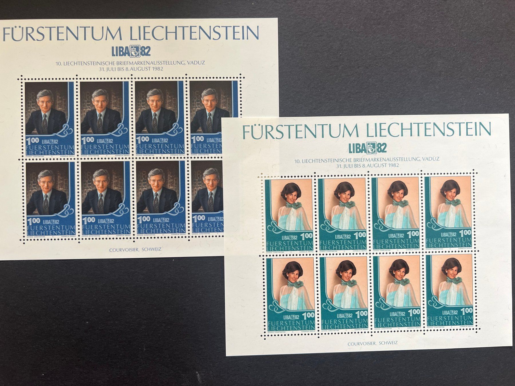 Tutti i francobolli: Lichtenstein Liba 1982  2 Bögen  ** (S23) – Nuovo (secondo la descrizione) da Hinwil venduto da Sidi4