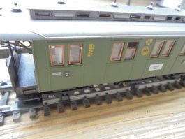 Modelleisenbahn Wagon grün Deutsch Staatsbahn 3 Achser