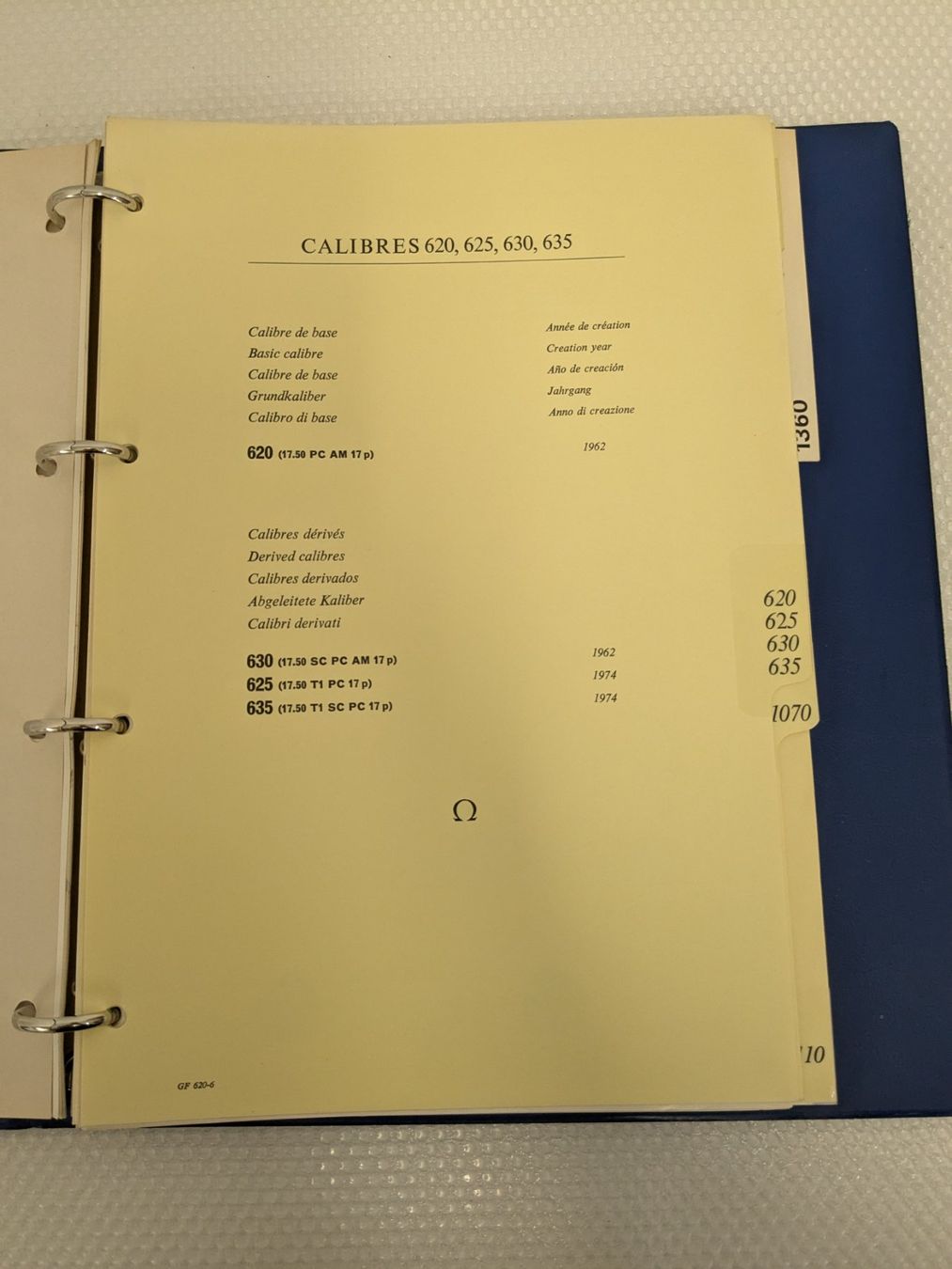 Bücher: Omega Ersatzteilkatalog GF 620-6 – Gebraucht aus Weinfelden von blaukreuz_brocki_TG 3