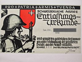 MILITARIA – Entlassungsurkunde, Schweizer Armee, 1965