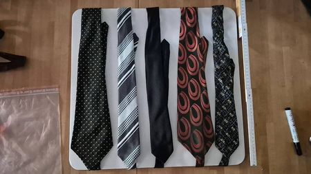 Vintage Herren Krawatten 7 Polyester & Seide