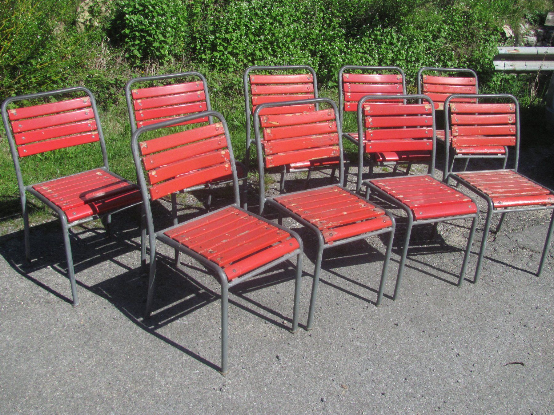 Embru Stühle: 9x EMBRU Gartenstuhl 1009 von 1940 ? – Gebraucht aus Malters von Monark 1