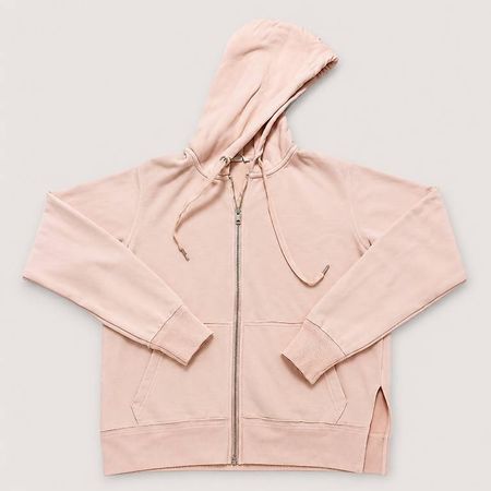 Hoodie Sweatjacke Hellrosa mit Kapuze & Reissverschluss