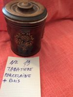 Tabatière en porcelaine avec couvercle bois d'occasion