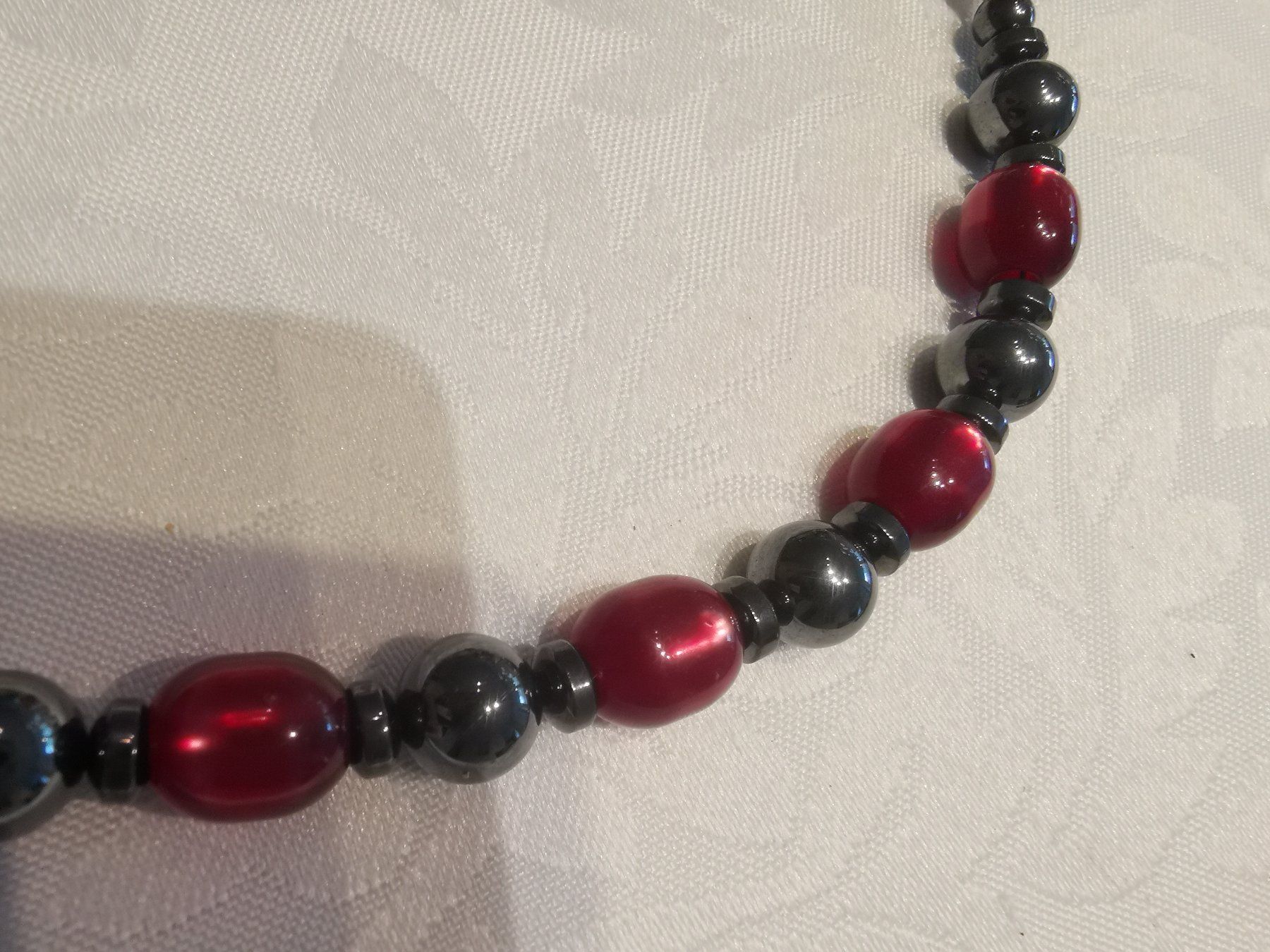 Catenine: SCH. KETTE  M. HÄMATIT U. GLAS – Usato da Allschwil venduto da Male54 2