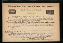 Reklame für Palmolive Seife, Ganzsache