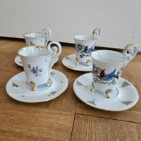4 Hutschenreuther Porzellantassen mit Signatur E. Felber