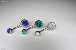 Piercing ombelico con pietra BLU nuovi di fabbrica