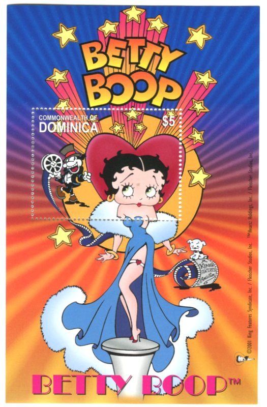 Tutti i francobolli: Block "Betty Boop". Dominica. – Nuovo e nell'imballaggio originale da Basel venduto da Butsch5