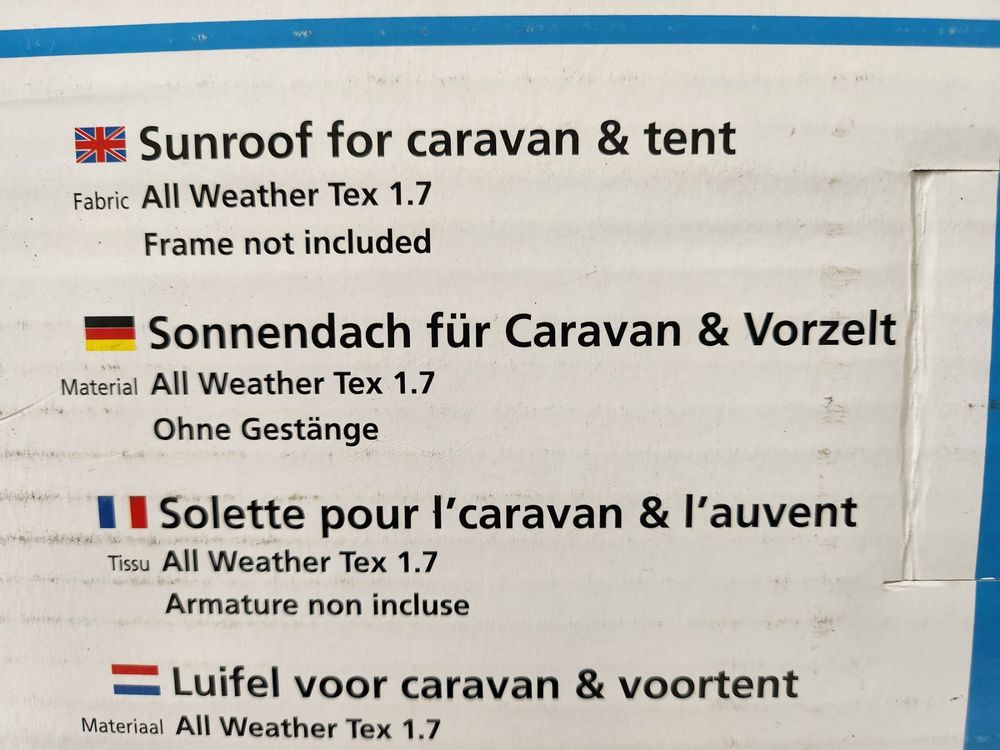 Vorzelte & Markisen: Sonnendach Kombi für Caravan oder Vorzelt Gr. 12 – Neu (gemäss Beschreibung) aus Wila von Datalog 4