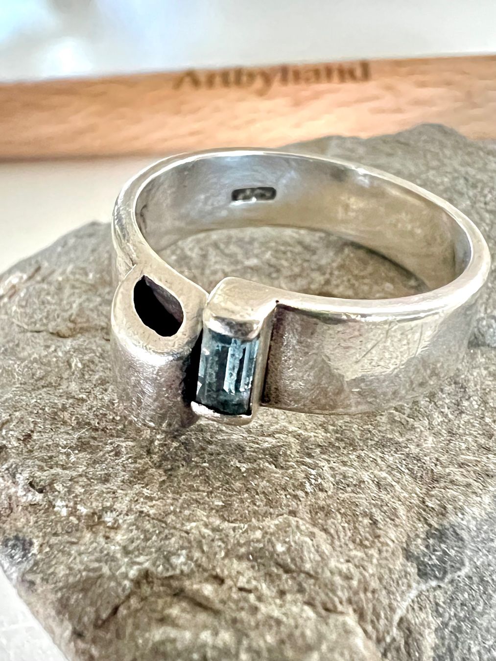 Anelli: Modernistischer Designer Ring Silber 925+MP & blauem Topas – Usato da Ruswil venduto da artbyhand 2