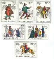 Briefmarken "Briefträger". Belgien