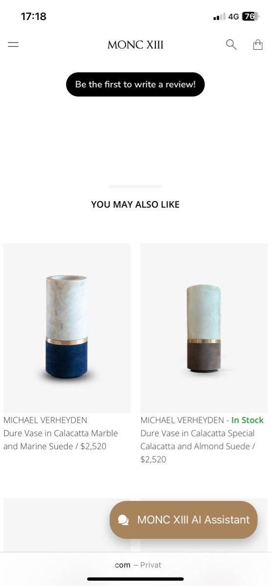 Vasi & Recipienti: Luxus Designer Marmor Vase von Michaël Verheyden – Nuovo (secondo la descrizione) da Luzern venduto da i-love-guacamole 6