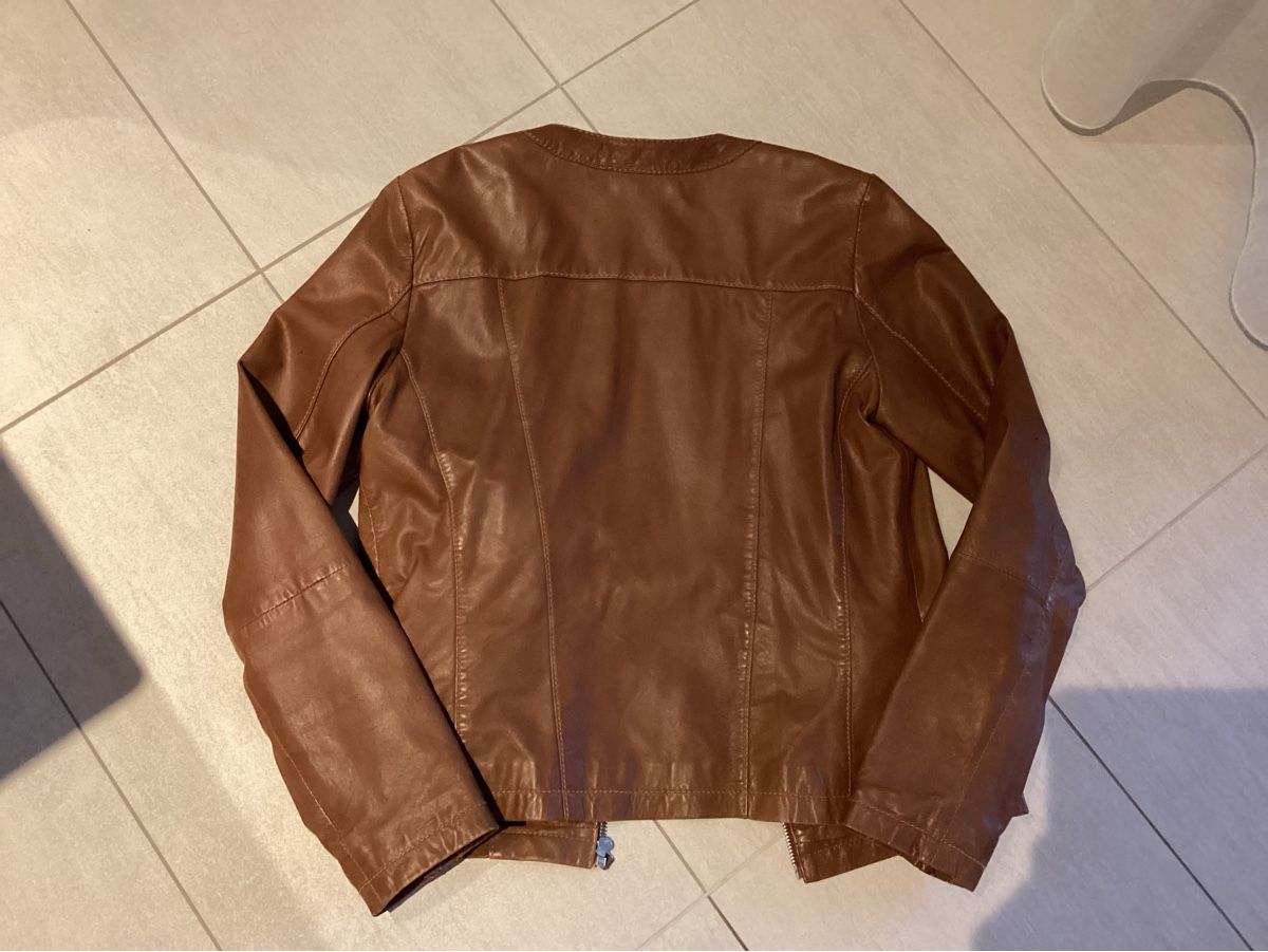 Giacche: Braune Lederjacke im Biker-Stil, Gr. 38 – Usato da Cham venduto da Lanza08 2