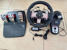Logitech G27 Racing Wheel – komplett mit Pedale, Schalthebel