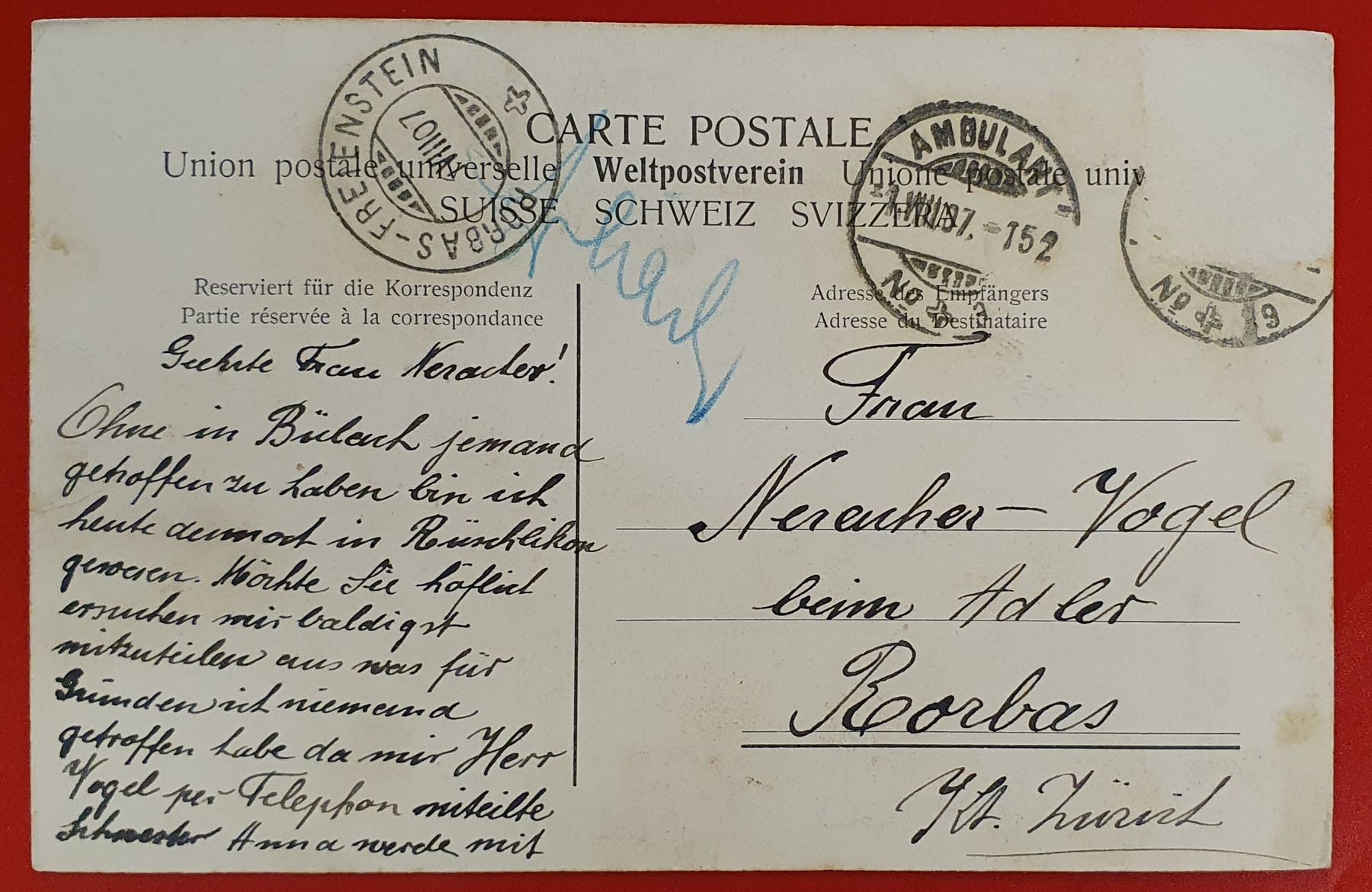 Cartoline postali: Gruss aus Weiach 1907 – Usato da Kreuzlingen venduto da Rschweiz1 1