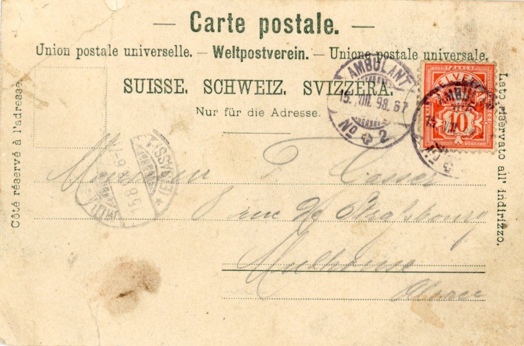 Cartoline postali: Neuchâtel  NE        en 1898 – Usato da Brig venduto da Valcards54 1