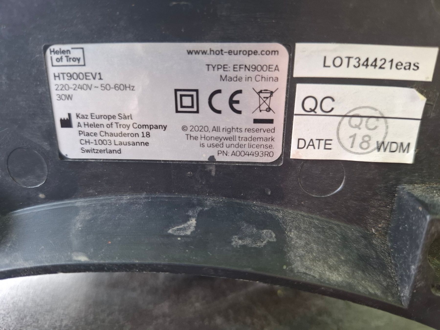 Honeywell Ventilatori: Honeywell HT900EV1 Tischventilator 30 W – Usato da Birmensdorf ZH venduto da oth_7k52 4