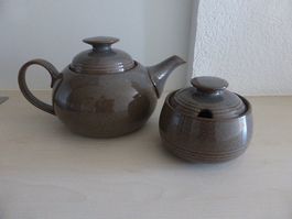 Théière et sucrier GREYSTONE Denby Fine Stoneware