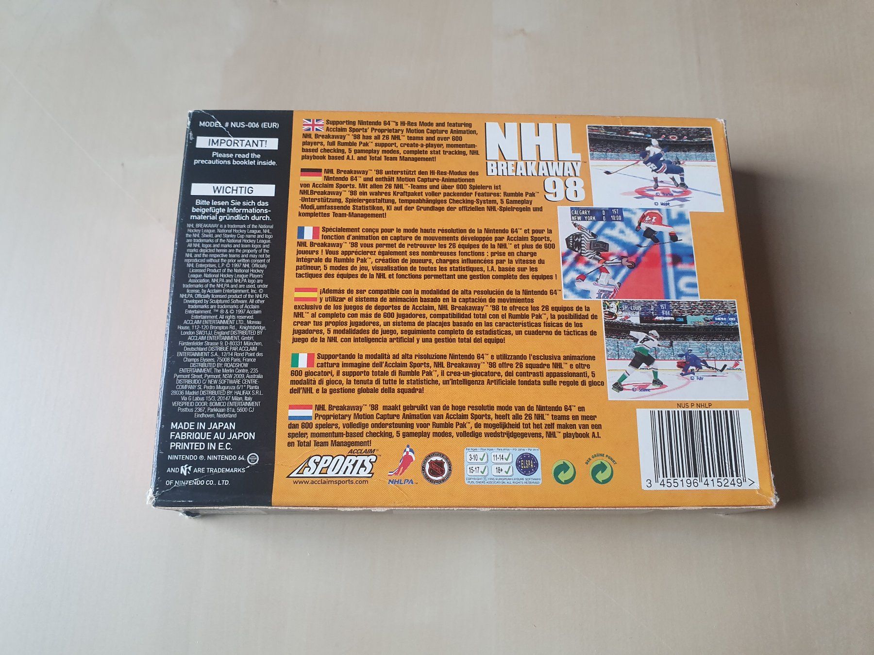 Nintendo Giochi: NHL Breakaway 98 – Usato da Stansstad venduto da collectorsshop 1