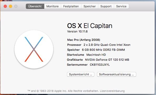 Apple PCs: Mac Pro (Anfangs 2008) 2x2.8 Quad-Core, 6GB DDR – Gebraucht aus Sarnen von exxusu 4