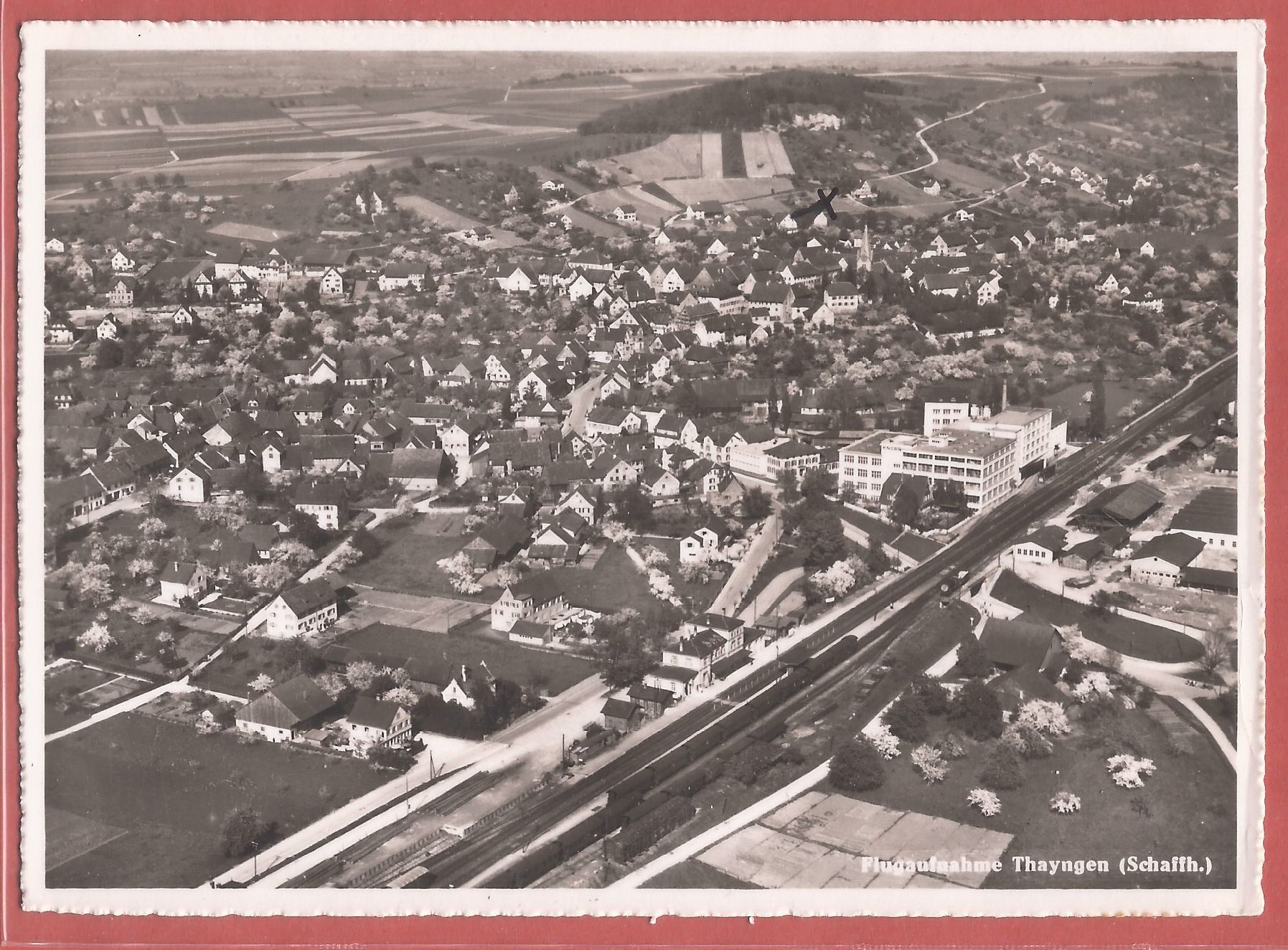 Ansichtskarten: Thayngen - Flugaufnahme 1951 – Gebraucht aus Fislisbach von Porano