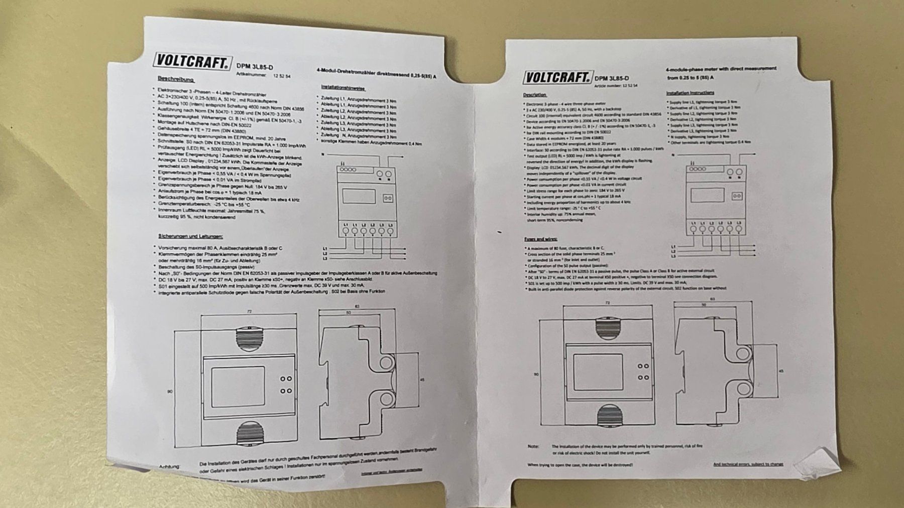Messen: Voltcraft Drehstromzähler DPM 3L85-D – Neu und originalverpackt aus Boniswil von LakeSide_Boniswil 3