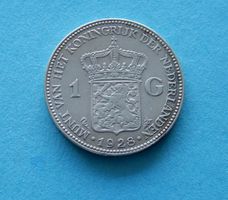 Münze Niederlande 1 Gulden 1928 Silber