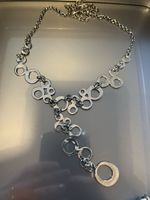 Halskette mit Ring-Elementen silberfarben guter Zustand