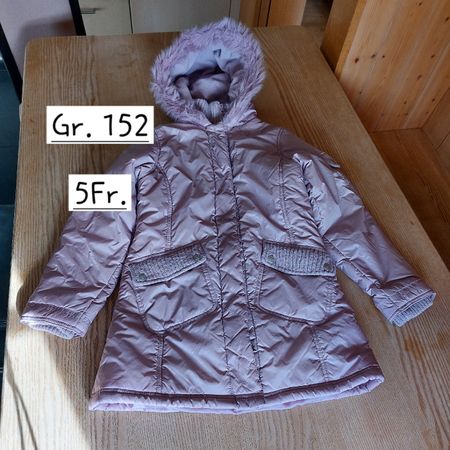 Winterjacke Mädchen Gr. 152, Gefüttert, Kapuze mit Fell