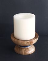 Kerzenständer, schönes Kirschbaumholz, Kerze bis 100 mm dick