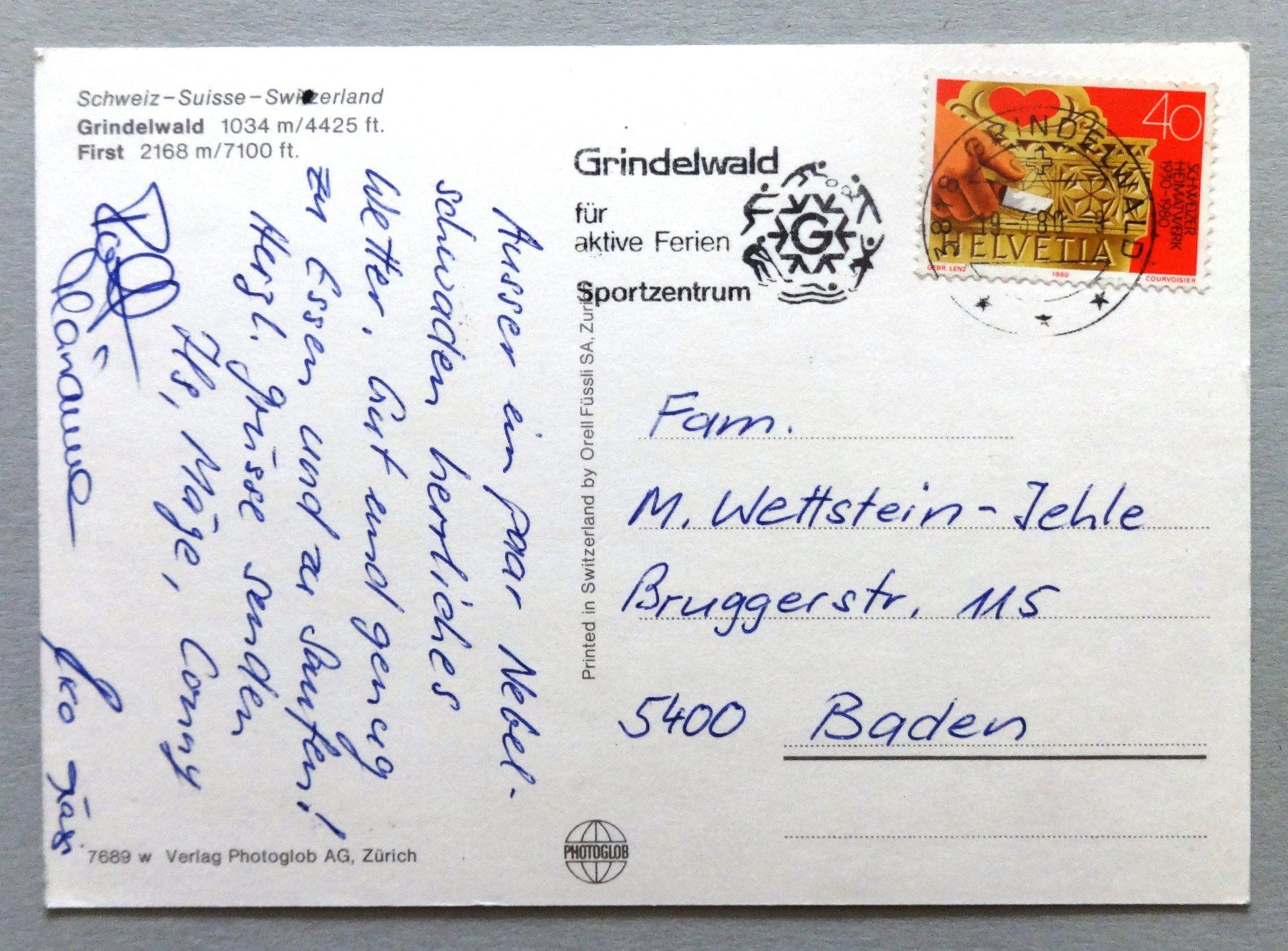 Ansichtskarten: Grindelwald-First – Gebraucht aus Fétigny von Billy2miny 1