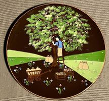 Bild Keramikteller  handbemalt mit Baum