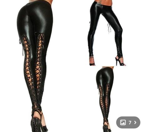 Geschnürte Gothic Leggins Gr S *neuwertig*