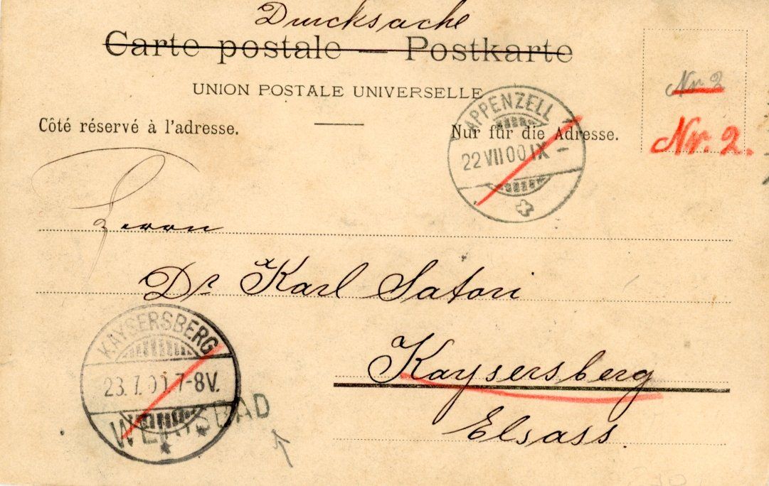 Cartoline postali: Seealpsee   AI   mit Stabstempel: Weissbad     um 1900 – Usato da Brig venduto da Valcards54 2
