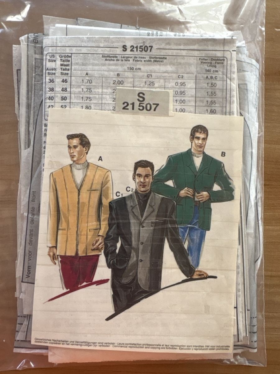 Cartamodelli: Schnittmuster für Herren Jacket – Usato da Rümlang venduto da SchumBru10