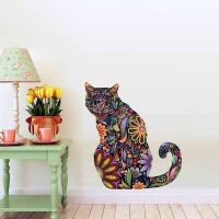 Autocollants muraux Mandala fleur chat