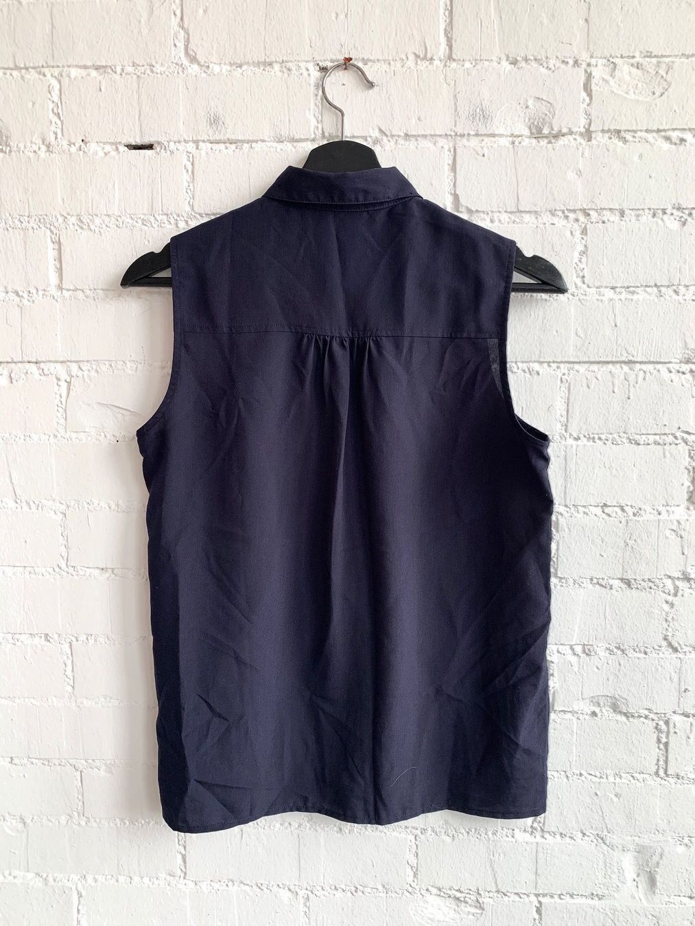 Mango Camicette: Dunkelblaue Kurzarm Bluse von Mango – Usato da Bern venduto da Fraeuleinhonig 4